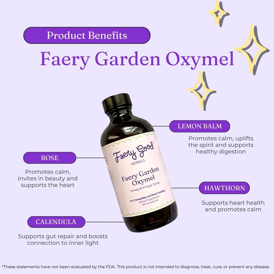 Faery Garden Oxymel | Digestive Tonic for Tranquility and Heart Tending