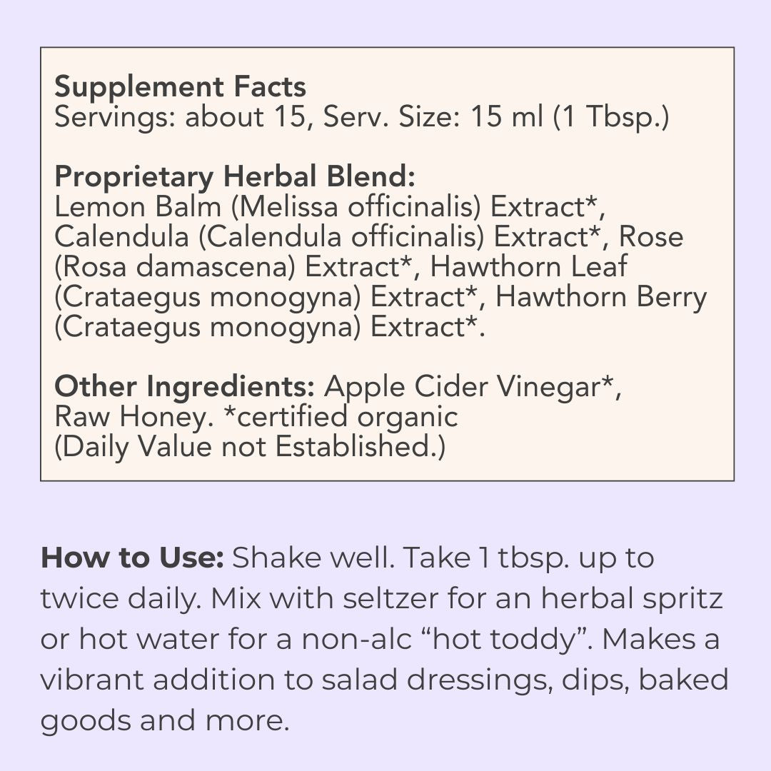 Faery Garden Oxymel | Digestive Tonic for Tranquility and Heart Tending