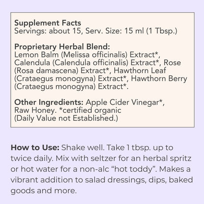 Faery Garden Oxymel | Digestive Tonic for Tranquility and Heart Tending