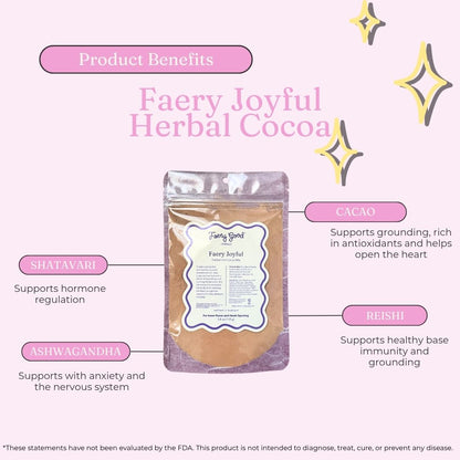 Faery Joyful | Herbal Hot Cocoa Mix for Inner Peace and Heart Opening